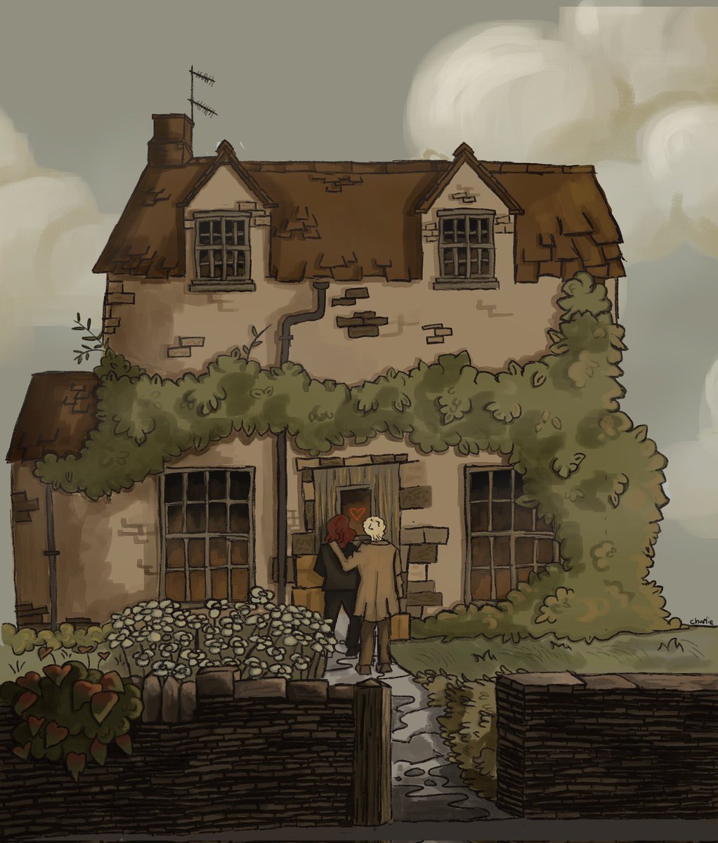 The southdowns cottage <3 #GoodOmens #aziracrow #GoodOmensFanArt #Aziraphale #Crowley