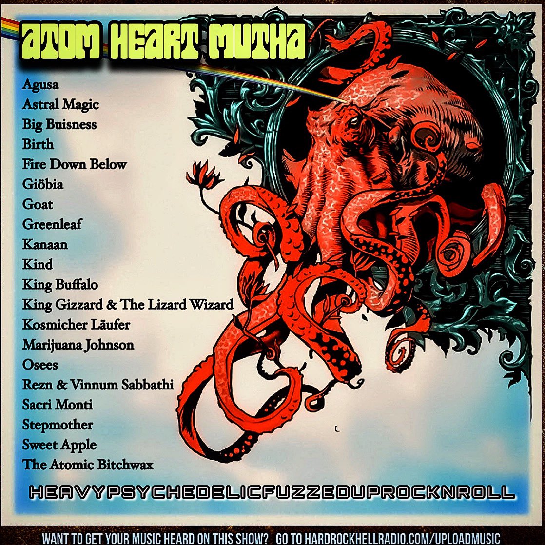 This Friday brings a  whole lotta new  #AtomHeartMutha to #feedyourhead with #listen #live #dj #radio ##music #heavy #rock #metal #fuzz #stoner#space #desert #doom #heavymetal #spacerock #stonerrock #heavypsych #feedyourhead  #riffs #bong #grooves #checkitout #mushrooms #hrhrocks