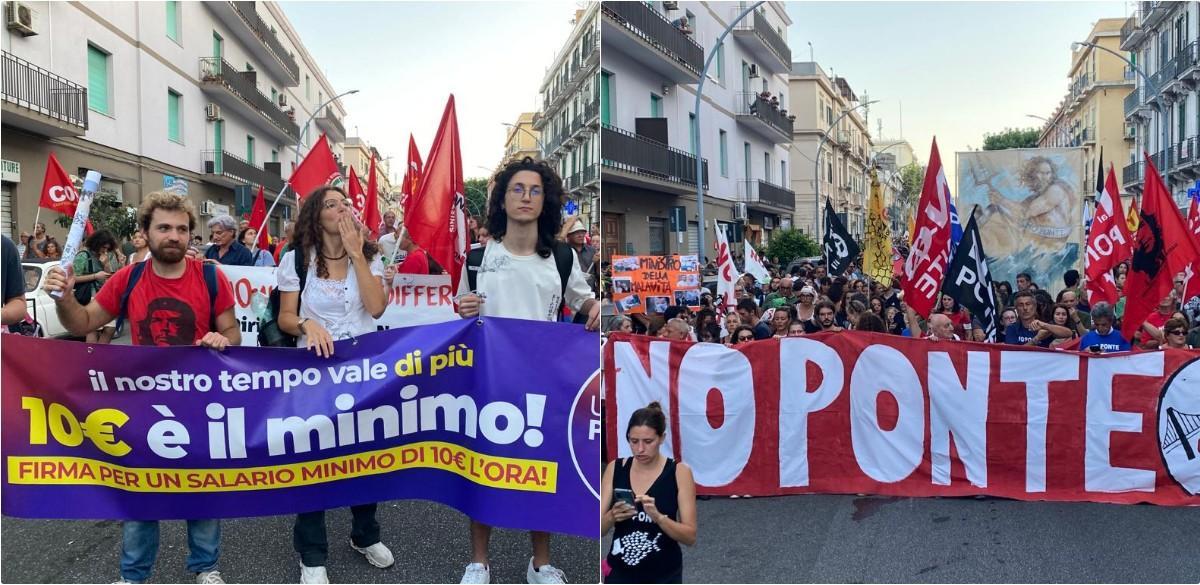fattoquotidiano's tweet photo. Salario minimo, clima e no all'autonomia differenziata: a Messina la manifestazione contro il Ponte unisce le istanze del Sud. "Vogliamo acqua e sanità pubblica" - Il Fatto Quotidiano https://t.co/6TlQ78f7A7 https://t.co/SUhGVIqfKX
