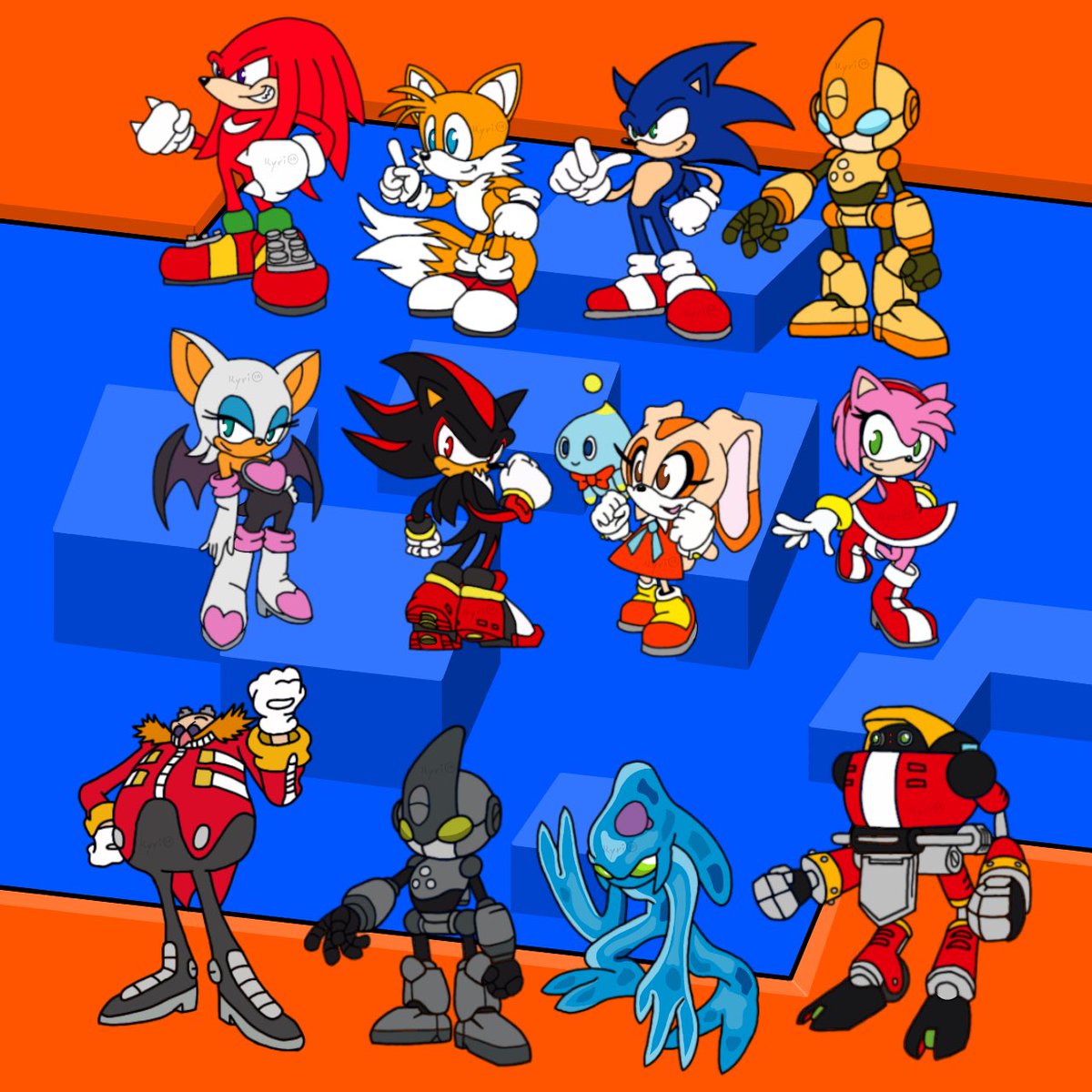 #SonicBattle Roster

One of my favorite Sonic games & the origin of one of my favorite characters ever.

#Emerl #SonicTheHedgehog #MilesTailsPrower #KnucklesTheEchidna #AmyRose #CreamAndCheese #ShadowTheHedgehog #RougeTheBat #E102Gamma #Chaos0 #E121Phi #DrEggman