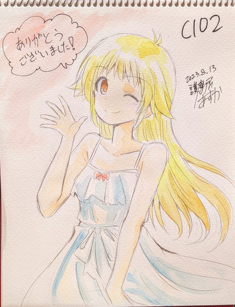 描かせて頂いたスケブ達その1!あざといガール大人気。ご依頼ありがとうございました!🙌🙌
#C102 