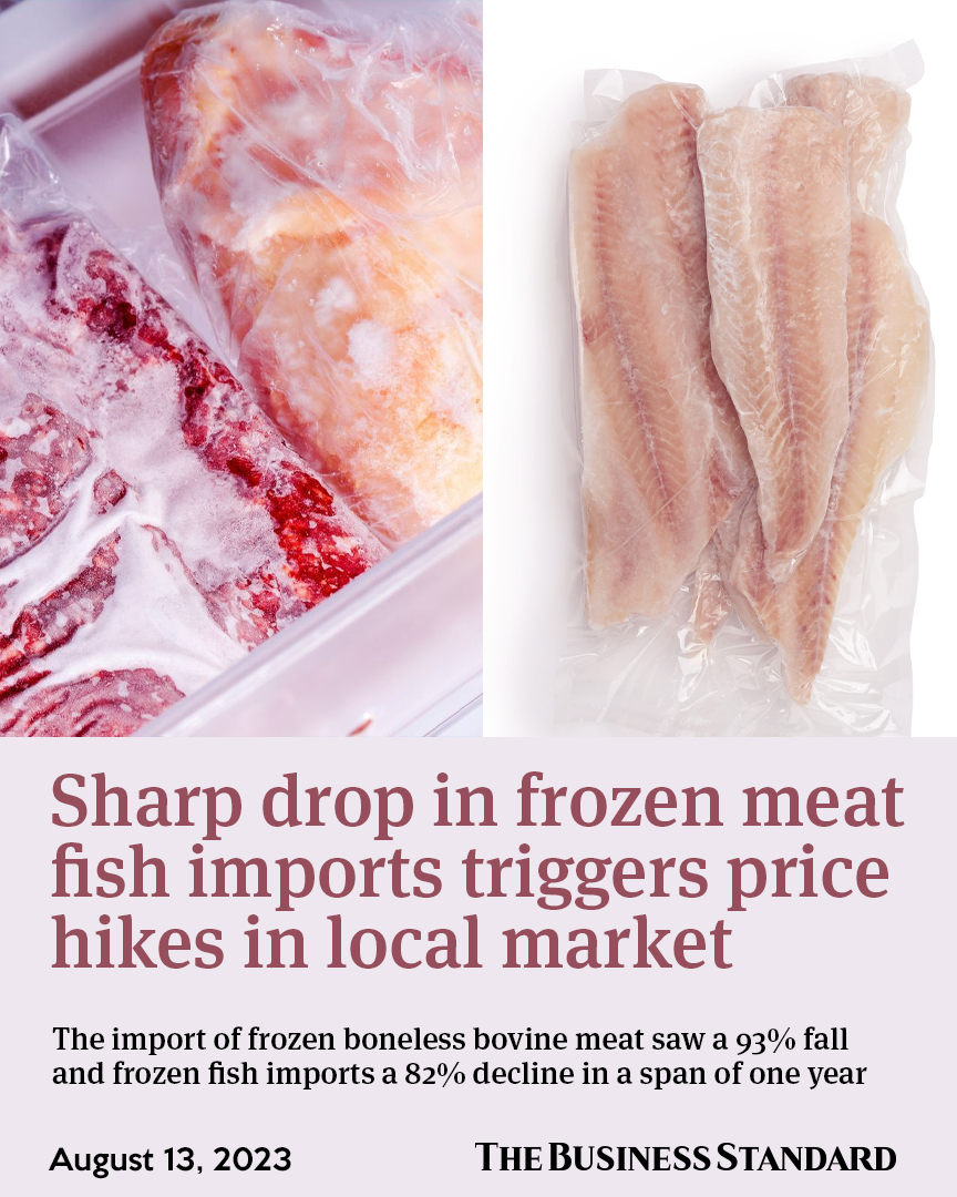 tbsnewsbd's tweet photo. Sharp drop in frozen meat, fish imports triggers price hikes in local market
Read more - https://t.co/uZeoqi0ZrN
#meat #frozenfish #frozenmeat #import #meatimport #fishimport #Bangladesh #TBSNews https://t.co/nBZWJL6N5O