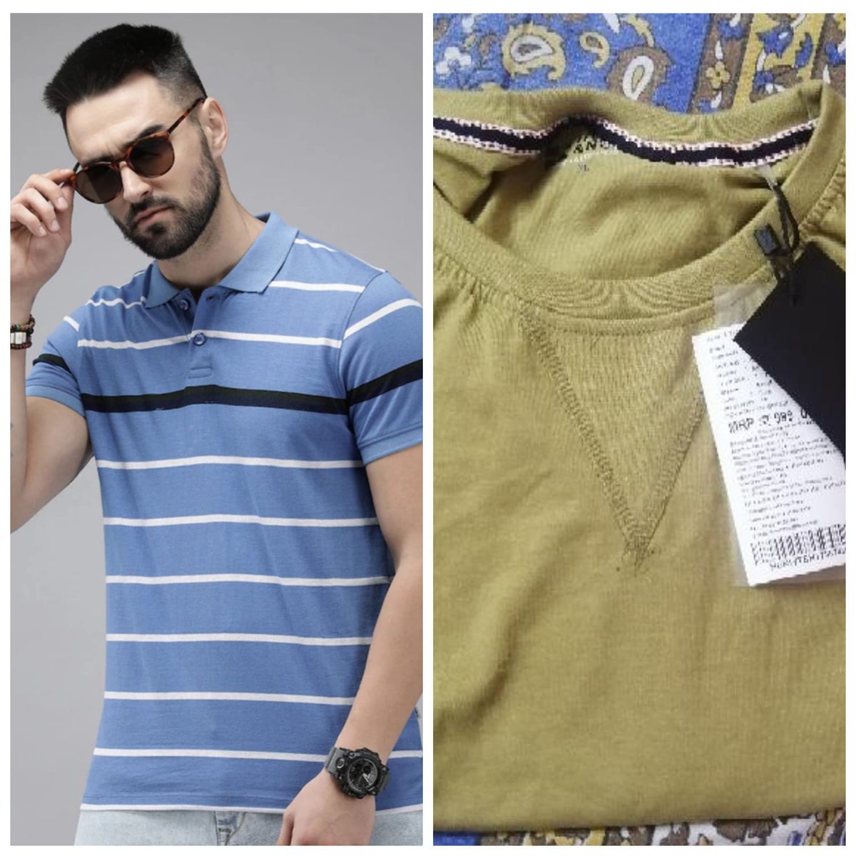 souvik_daz's tweet photo. Dear @myntra, please help resolve this issue.

Order 1. 1242611 10955646142803
Incorrect product delivered. Ordered blue t-shirt and received olive green t-shirt. 

Order 2. 1243449 04696352098603
Received a completely different design and size to what was ordered. https://t.co/useu4L25SO