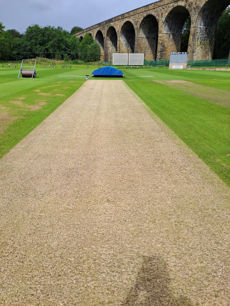 HalifaxCL's tweet photo. It’s the @HalifaxCL Parish Cup Final today sponsored by @BriggsPriestley today @CopleyCC .The wicket is ready and gates open from 12 noon for 1pm start. Good luck to the finalists @IllingworthCC &amp; @ThorntonCC 🏏🏆Let’s hope the weather stays fair 🤞 https://t.co/gc5wGIM4zE