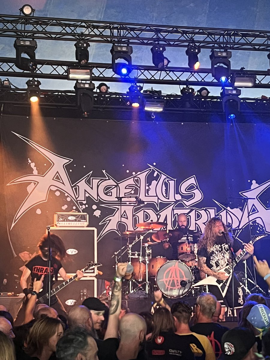 NigeSavage's tweet photo. Alcatraz day 2 recap: @AngelusApatrida - my band of the day. Just absolutely smoked it from start to finish, totally blown away. #metaltwitter doesn’t talk about these much but we should. Amazing scenes! 🤘🤘 https://t.co/EdAkGJJcYQ