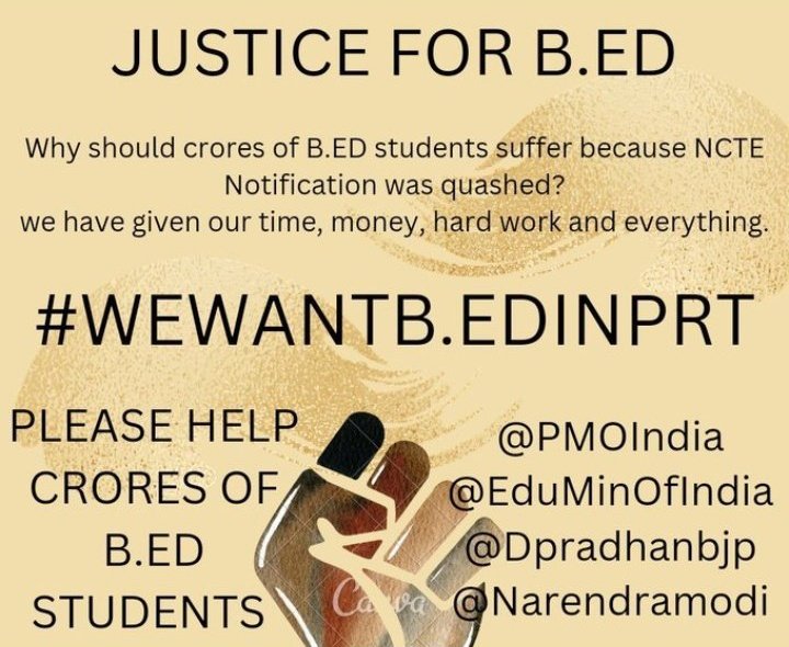 imshalushukla's tweet photo. #WeNeedOrdinanceForBED 

We are just asking for quality💪 education for our future. 🤒
We want opportunity🙏
We are not resisting  to anyone 😒
@ncteDelhi
 @PMOIndia 
@narendramodi 
 @EduMinOfIndia 
 @dpradhanbjp

#WeWantBEDInPRT https://t.co/WXfePFLoRJ