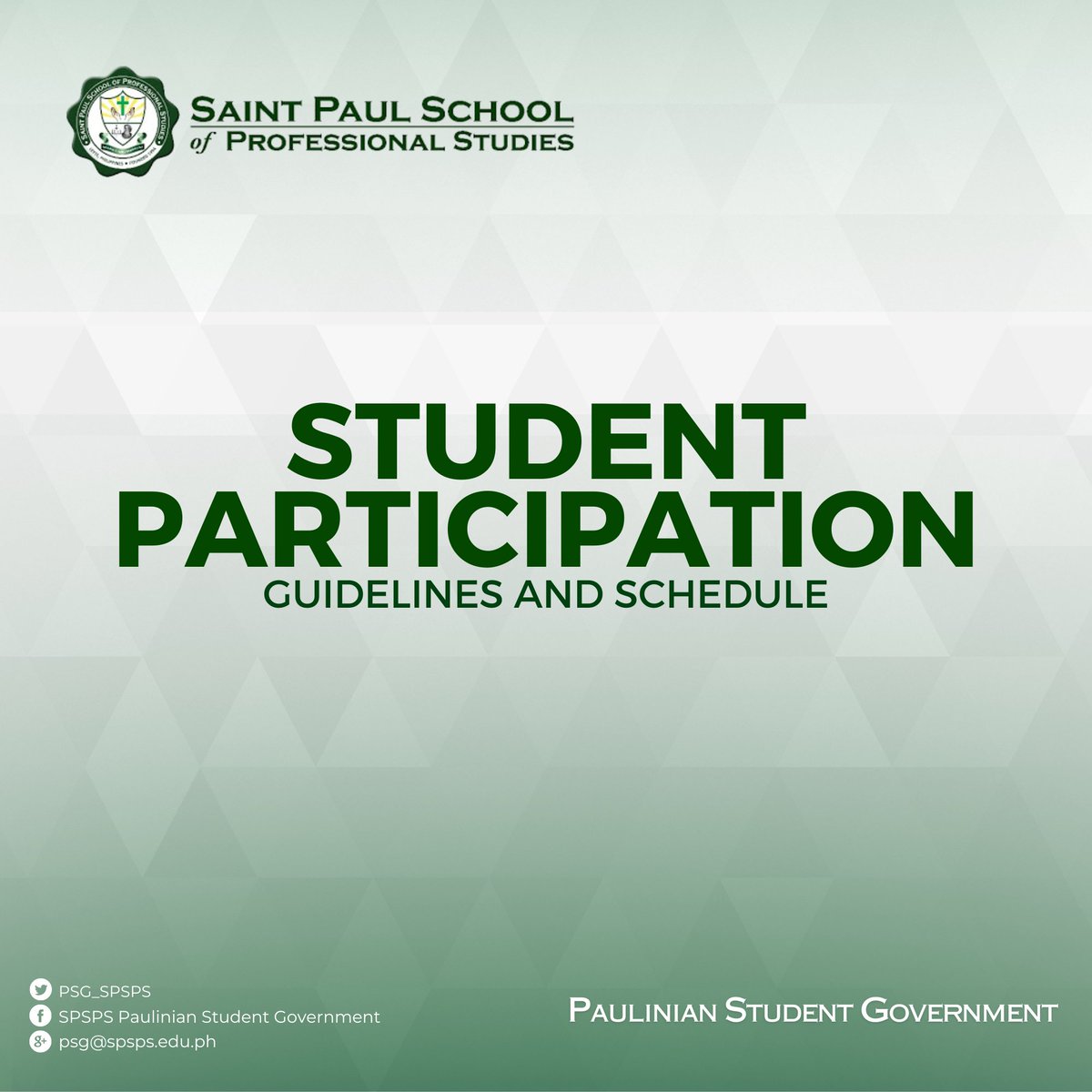 PSG_SPSPS's tweet photo. 𝐇𝐞𝐚𝐝𝐬 𝐮𝐩, 𝐏𝐚𝐮𝐥𝐢𝐧𝐢𝐚𝐧𝐬!
As we celebrate our 29th Founding Anniversary with various Academic, Sociocultural, and Sports activities, please be guided by the following list of Convocational and Mandatory Events with their corresponding points.

Don’t miss the fun! https://t.co/XMRRhNfgMW