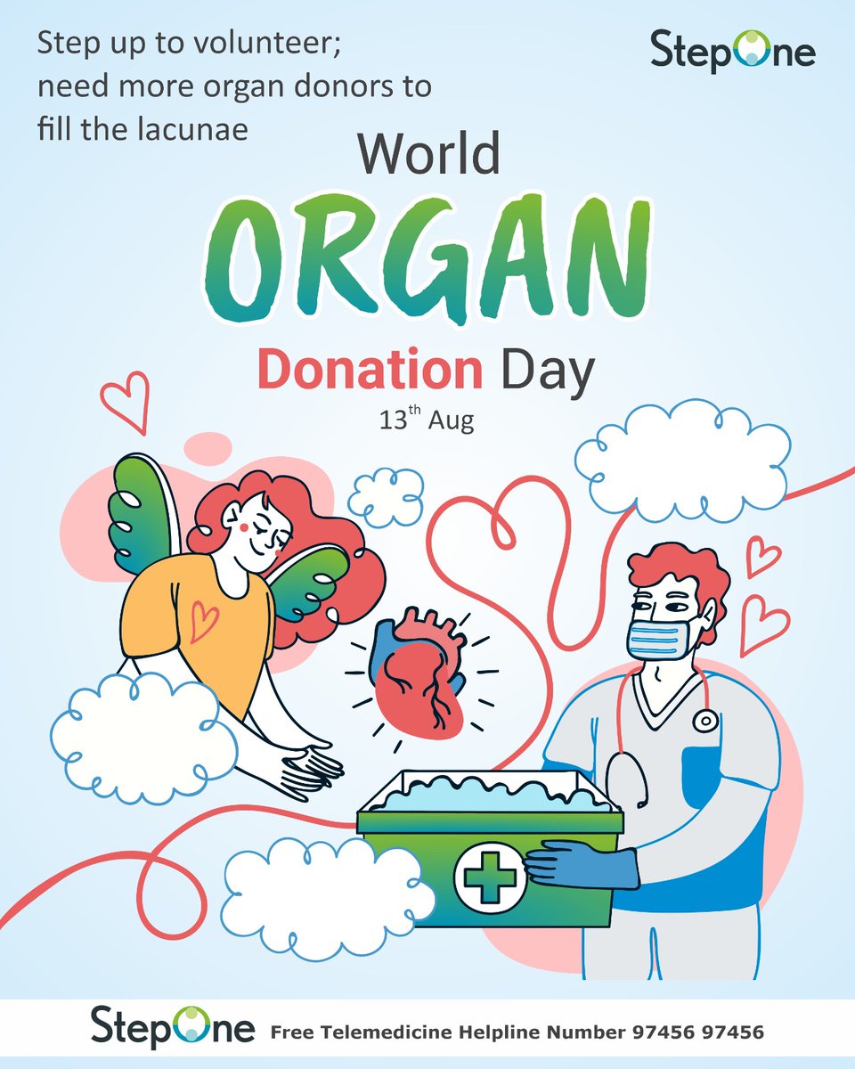 On World Organ Donation Day, let's raise awareness and make a difference. Pledge to be an organ donor and be a hero in someone's life. 

#StepOne #OrganDonationDay #GiveLife
#DonateOrgans #OrganTransplants
#BeAnOrganDonor #SaveLives
#GiftOfLife #OrganDonorHeroes
#DonateForLife