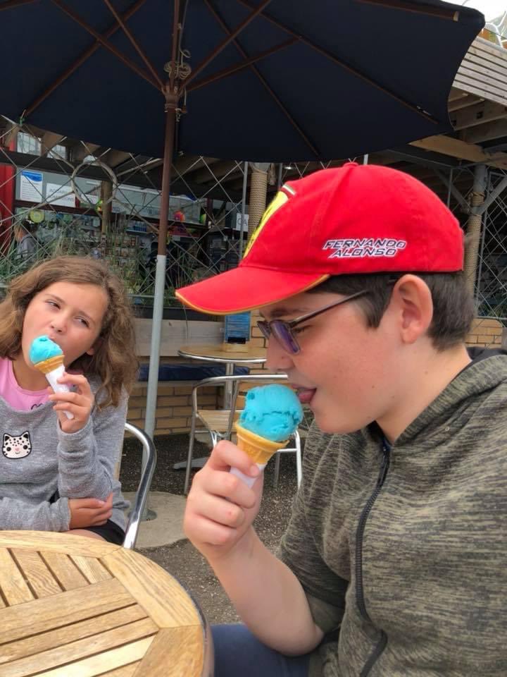 BenLegacyOfLove's tweet photo. 5 years ago today we were in North Devon. We covered many miles this day and took in various sights including Damien Hirst’s Verity statue, but we are pretty sure the highlight of Ben’s day was this obscenely blue bubble gum ice cream. #rememberingBen https://t.co/xSmisk5Dgl