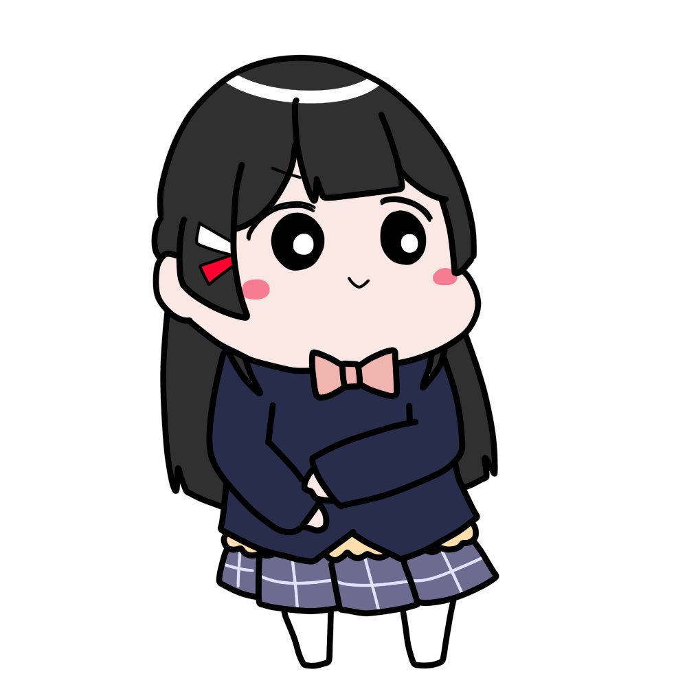 tsukino mito 1girl black hair solo skirt long hair chibi jacket  illustration images