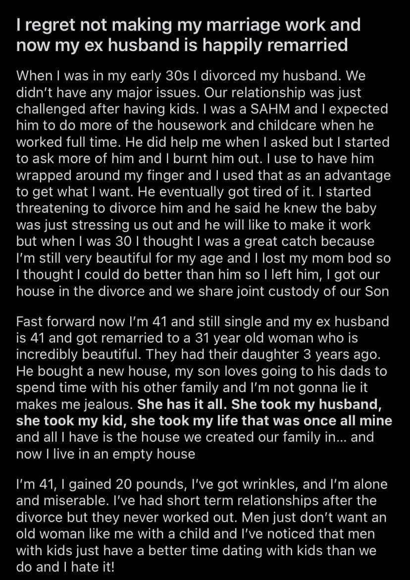 Sargon_of_Akkad's tweet image. A total lack of humility and gratitude destroyed this woman. She failed to appreciate her loving husband, abused his good will, took his house when she left him and in the end she aged out of her beauty and left lonely, bitter and resentful, wishing she had chosen differently.