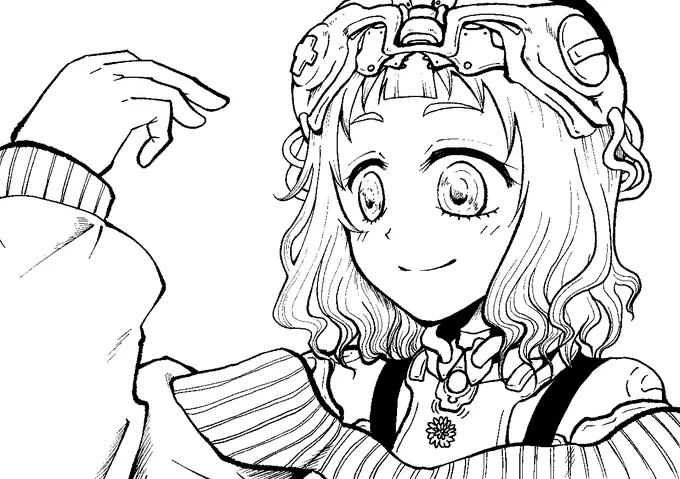 線画終わった。 途中でやめたら完成しなかったな… デジタル作画苦手すぎる。 色をつけるかトーン張るかはわからないけど続きは帰ってから。