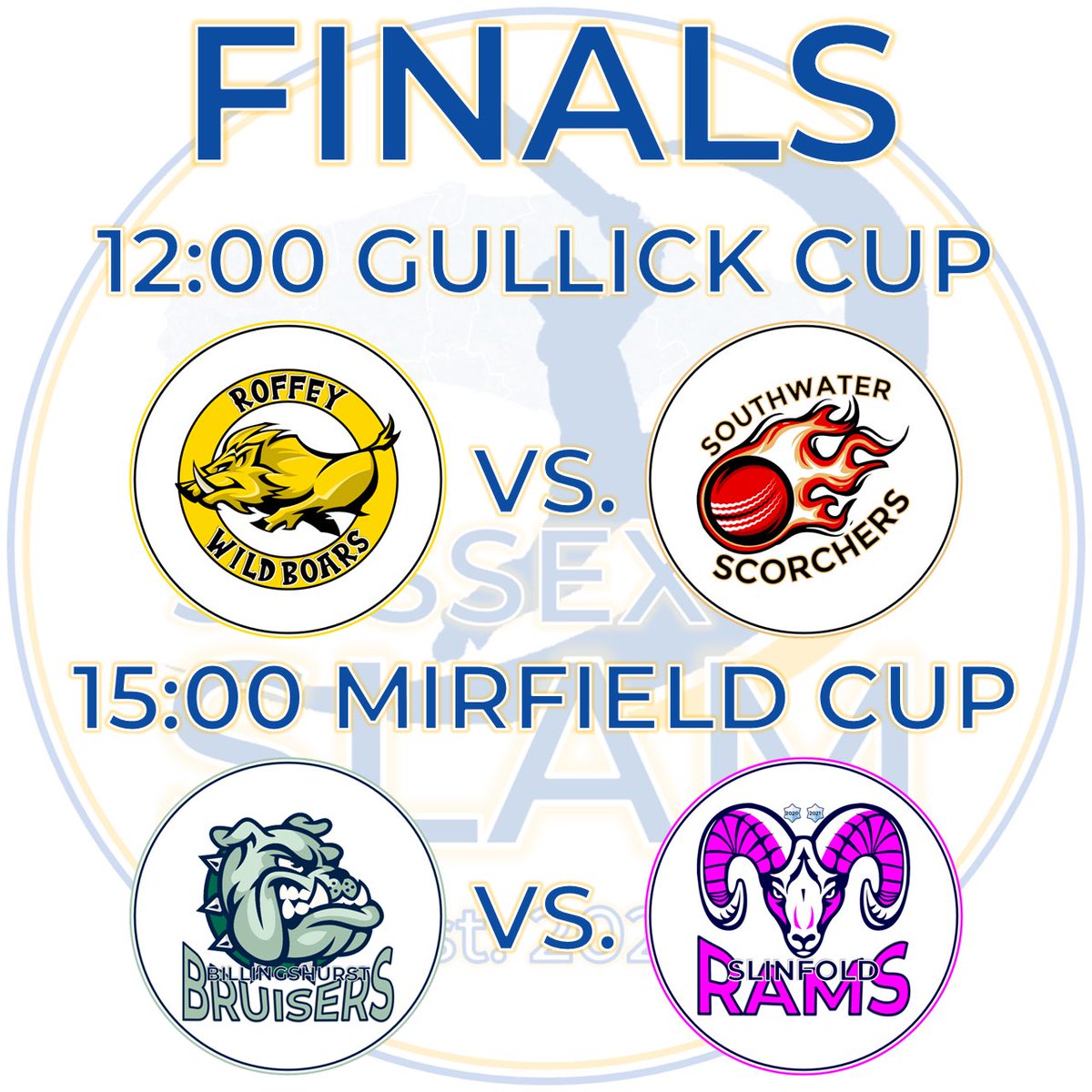Sussex Slam (@sussexslam) on Twitter photo GULLICK & MIRFIELD FINALS
We’re so proud of the opportunity to have these historic, local competitions as part of The Slam and its finals day <a href="/HorshamSports/">Horsham Sports Club</a> today.
All very welcome to enjoy the Sun and T20 action 🏏💥 GULLICK & MIRFIELD FINALS
We’re so proud of the opportunity to have these historic, local competitions as part of The Slam and its finals day <a href="/HorshamSports/">Horsham Sports Club</a> today.
All very welcome to enjoy the Sun and T20 action 🏏💥