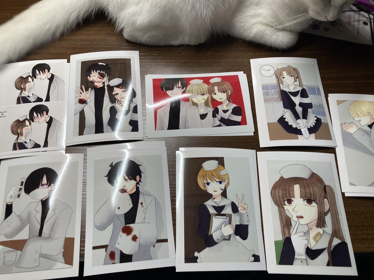 dn_eti's tweet photo. チガヤ様（@ chiga_zero）のネップリをやらせて頂きました！！
めちゃくちゃ尊いです…
猫にすっげぇ邪魔されながら撮りました後はマザーベルの写真に血痕と手形を付けなければならないがハロウィンまで待たなきゃいけねぇ……
自分で作るか迷う_(:3｣ ∠ )_ https://t.co/w3PoXhU4ev