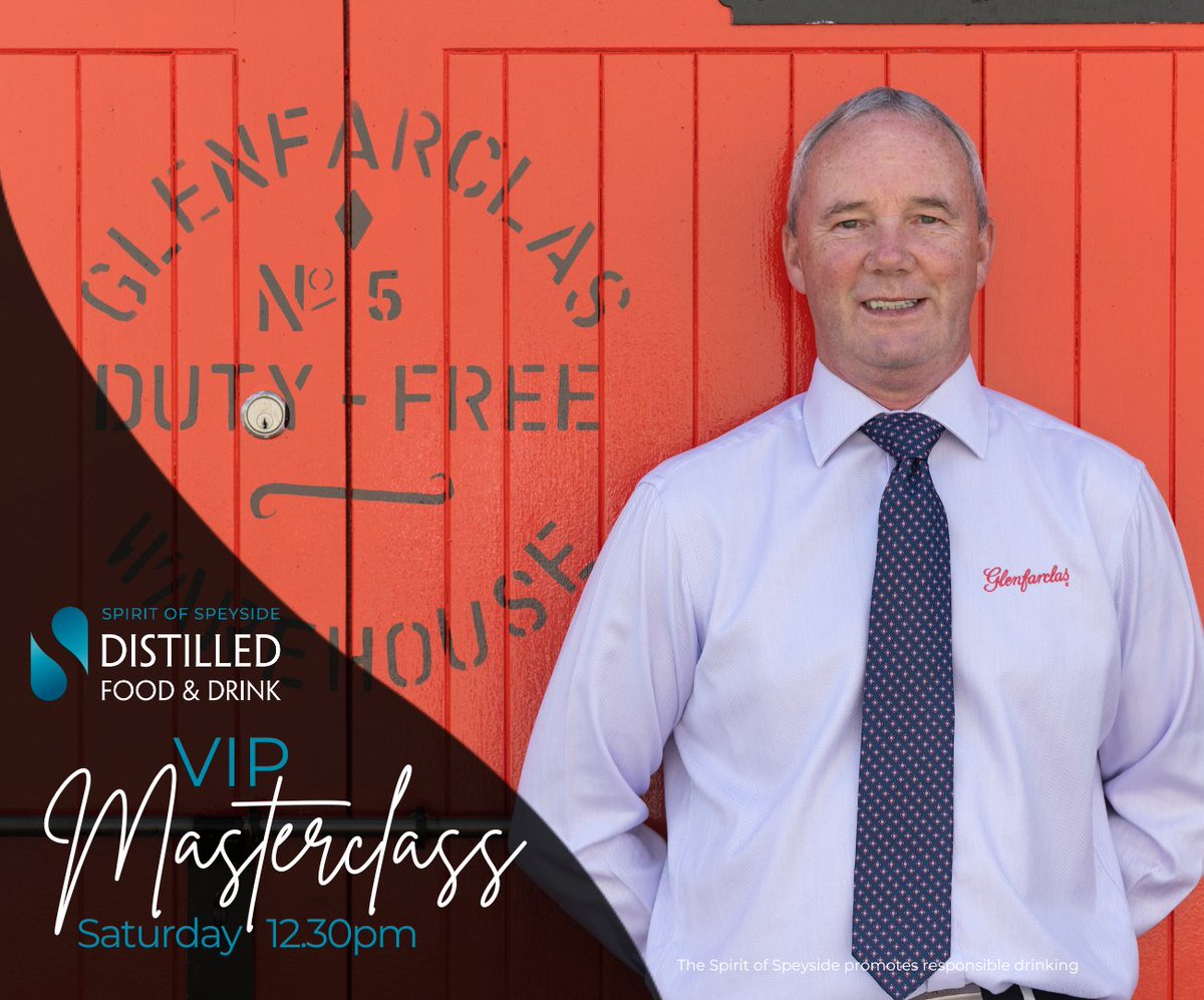 distilledscot's tweet photo. Our first exclusive VIP Masterclass at #Distilled23 on Saturday is Glenfarclas! Join International Sales Executive Ian McWilliam on Saturday at 12.30 and sample an incredible selection of the Glenfarclas range, including a family cask and a surprise dram: https://t.co/0PEEYXRiqr https://t.co/nxrJm52Ktq