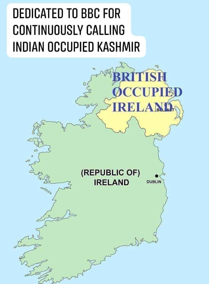 Dedicated to BBC for continuously calling our Kashmir as ‘Indian Occupied Kashmir’. Retweet if you also agree &amp; show <a href="/BBCIndia/">BBC News India</a> their real identity.