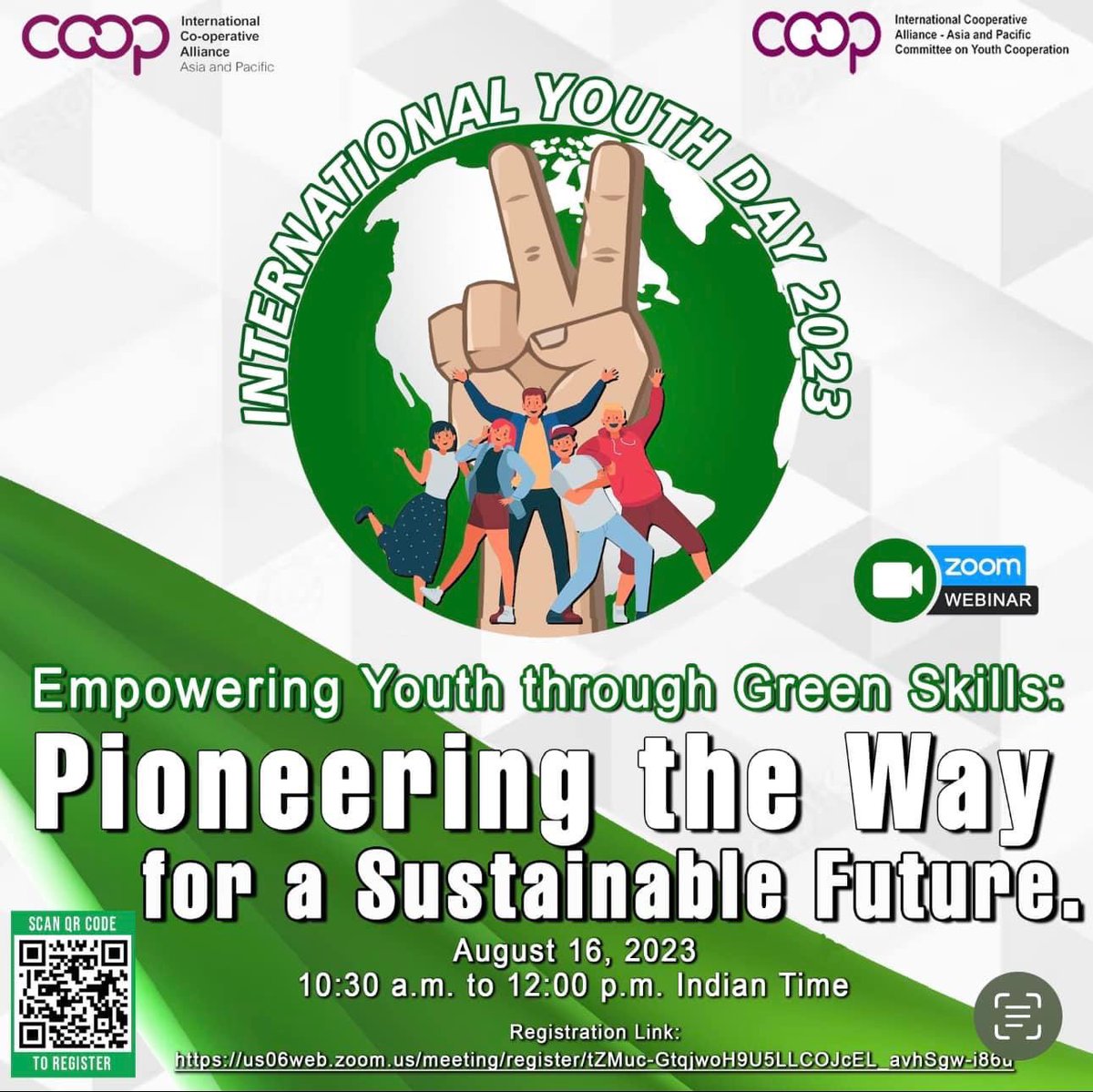 icaap_youth's tweet photo. ICA AP Committee on Youth Co-operation and  International Co-operative Alliance-Asia and Pacific will be Celebrating the INTERNATIONAL YOUTH DAY with a WEBINAR.
Register through: https://t.co/EIeTIixBrO
🕙Date: 16 August 2023, Time: 10:30 am to 12:00 Pm Indian time.#IYD23 #icycap https://t.co/GyvSqx0ERL