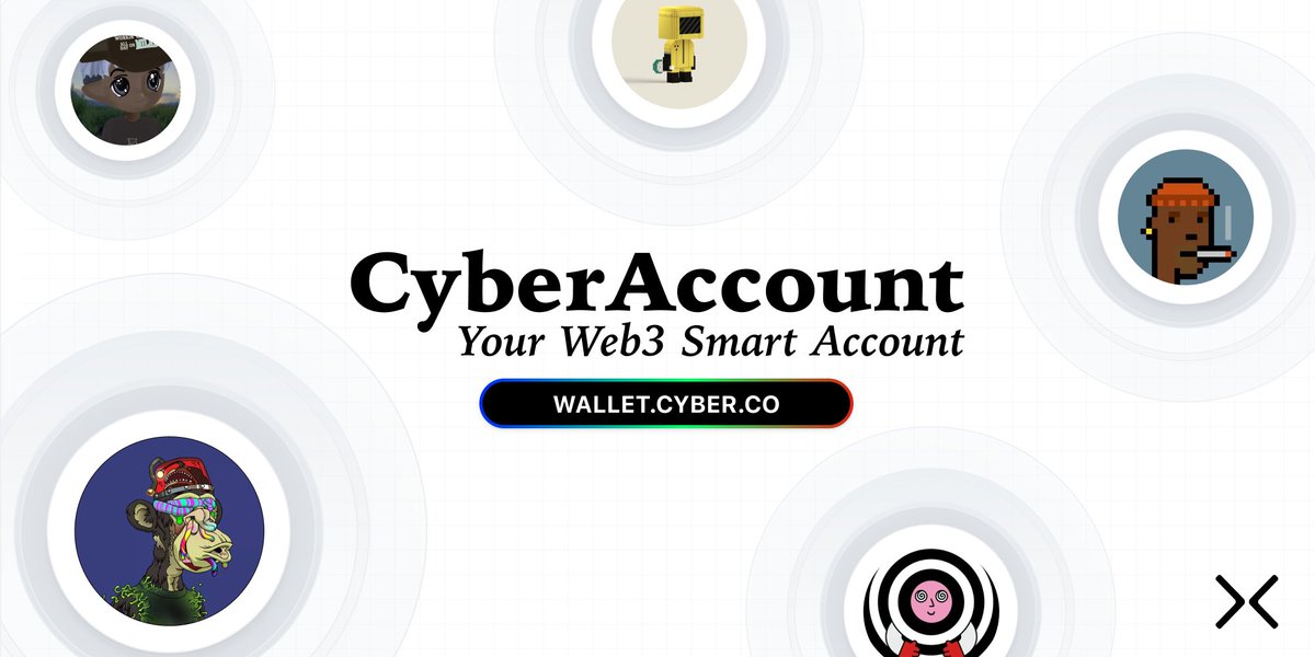 Introducing CyberAccount: Your Web3 Smart Account⚡️🌶️

ERC-4337-powered smart contract wallet to supercharge your web3 experience ✨

Try it out 👉🏼 wallet.cyber.co

Don't have Early Access NFT? Claim here 👉🏼 link3.to/cybertrek