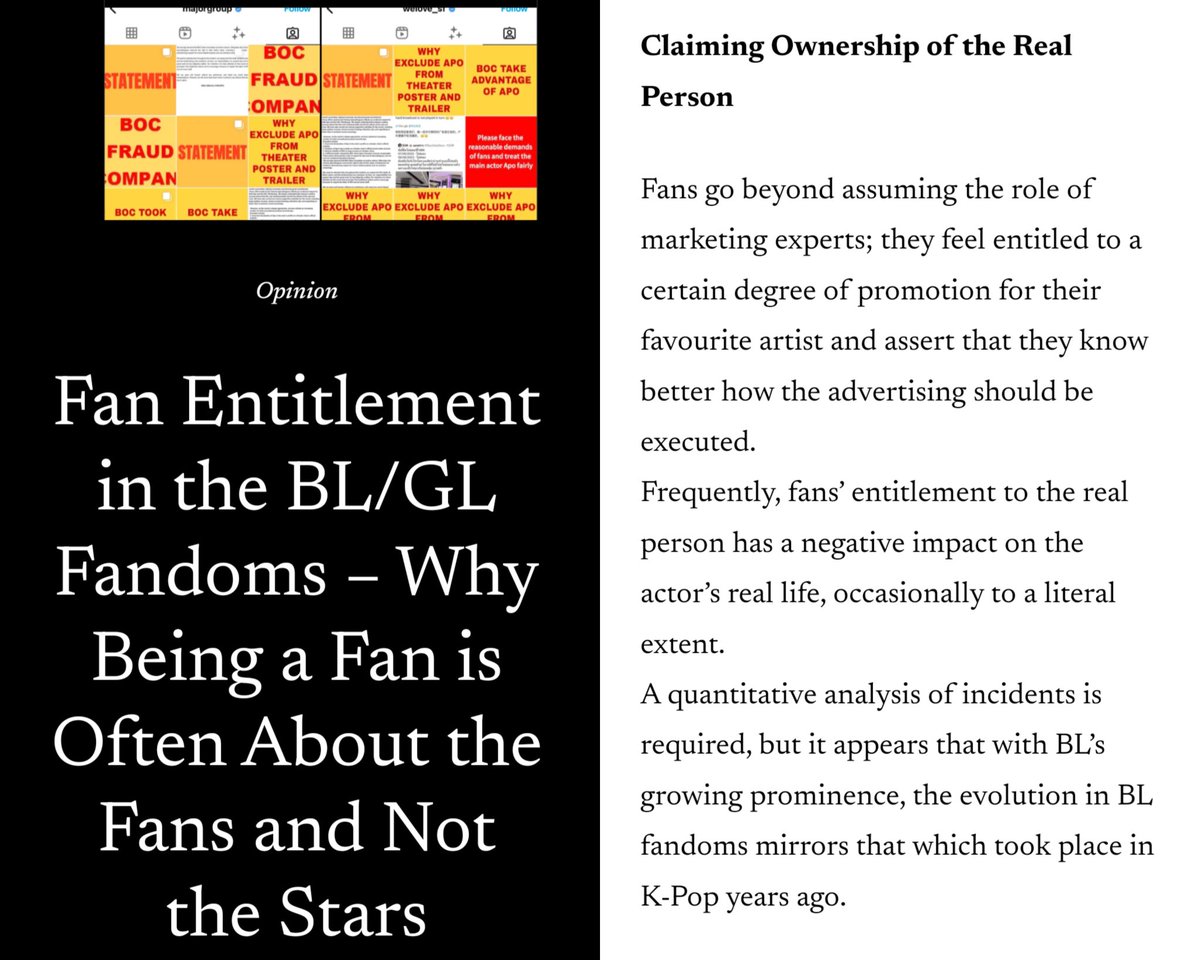 aposmiling's tweet photo. Yesterday I read this amazing article on the current fan behaviour and issues arising in the Thai bl/gl fandoms. The recent incident with the ***laris FC is probably the sign of a growing, alarming trend 🙃

https://t.co/BtlbrO4UjA https://t.co/mZyDNiXkug