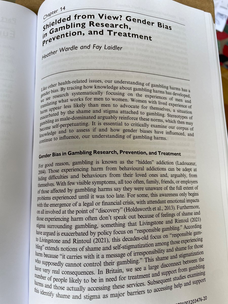 Came home from holidays to find this had been delivered. It was wonderful working with the amazing @LaidlerFay on this - and can’t wait to read the rest too (and so proud of the work Fay is doing to address the issues we raise). @GlaGamRes @UofGSocSci @UofGSPS