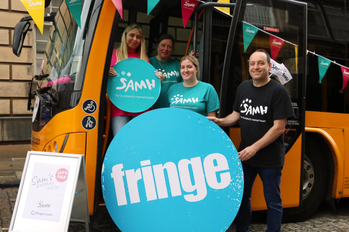 A friendly reminder that the WoW (Wellbeing on Wheels) bus is at St Giles Street from 11:00 – 19:00 today. It's open to anyone feeling stressed or overwhelmed during the busy festival; pop by to discuss whatever you're facing and get some support. @SAMHtweets