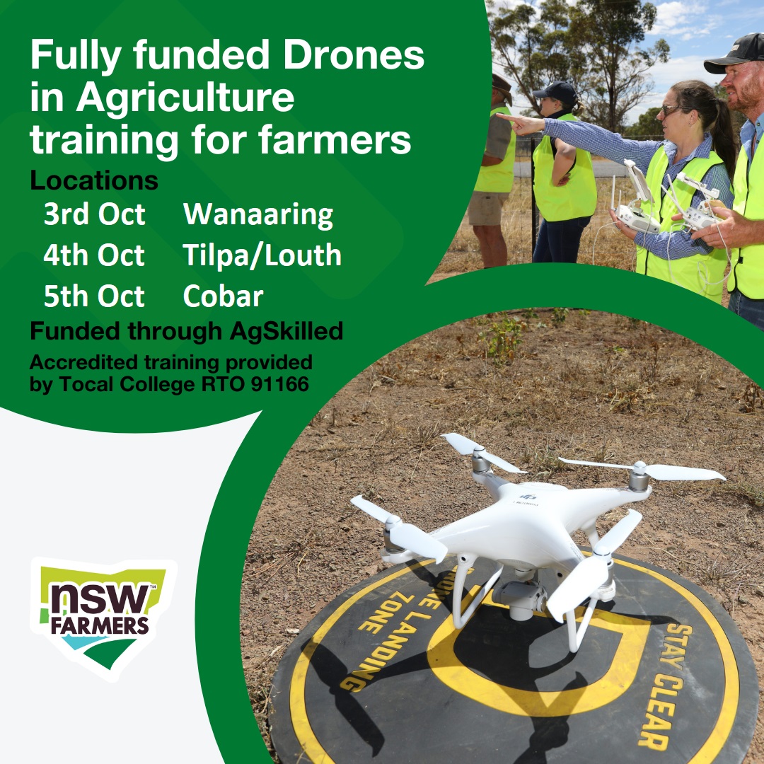 Funding applications due this week! Time for the Far West to take advantage of training funding extended to the livestock industry. As long as you are not at school and working in ag, you are probably eligible for a funded place!
nswtrade.wufoo.com/forms/drones-i…