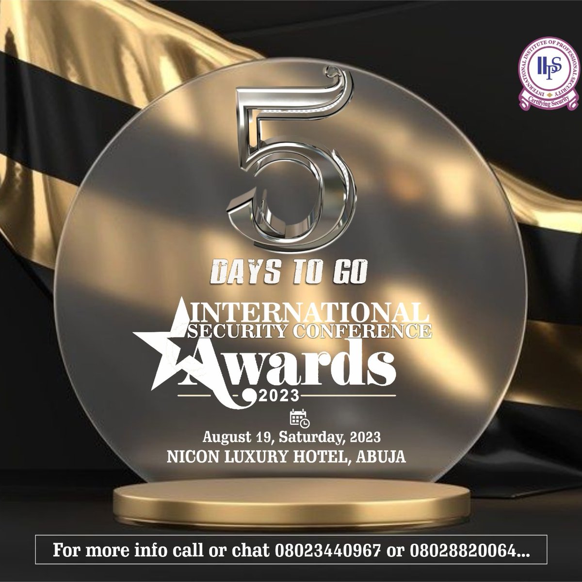 Lumaydee's tweet photo. 5more days to go....

August 19 2023 is slated for the 16th International Security Conference and Awards... You don't want to miss this for anything https://t.co/d9SFyZ8FD9