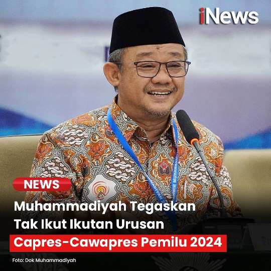 Muhammadiyah itu kan bukan Partai semacam PDIP, Golkar jadi tidak ikut-ikut soal Capres-Cawapres Pemilu 2024.

Samina wa athona sama PP @Muhammadiyah