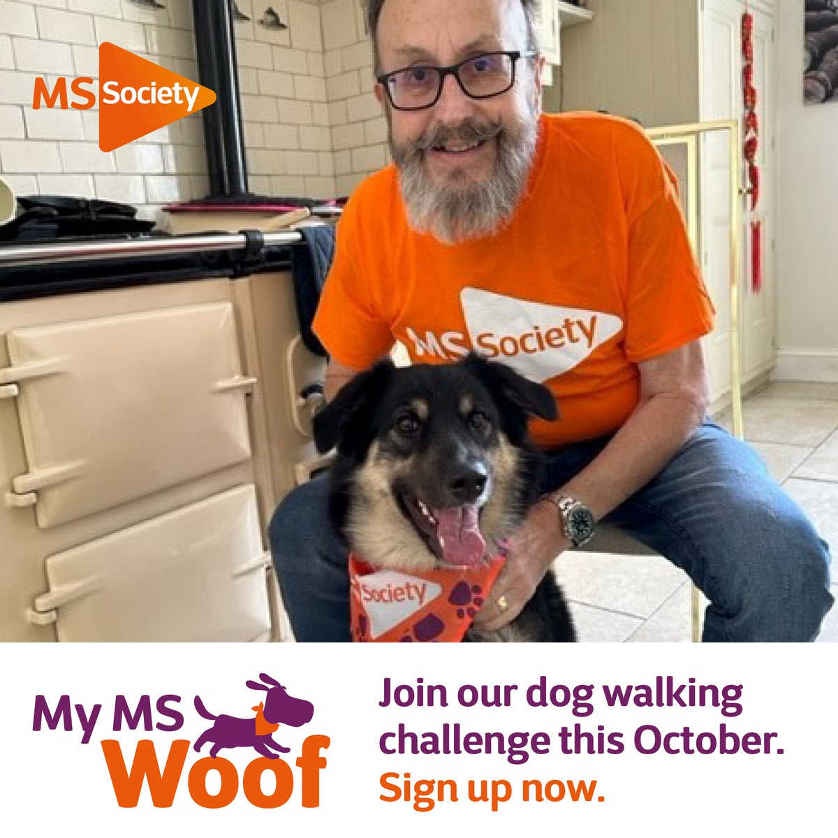 How a-dog-able is this? 📸 

Even Hairy Biker Dave Myers and his dog Teddy are getting involved in My MS Woof!

Have you signed up to take part this year yet? 🐾 

Sign up now to get your free dog bandana and t-shirt: mssoc.uk/3QjhXdy