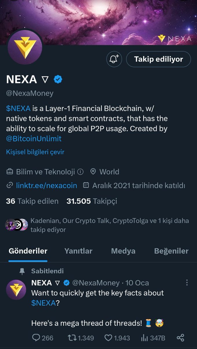 #Nexa Twitter account has 31k followers.
It continues to increase day by day.
A roaring crowd is coming.
⭐Natural
⭐Strong
⭐Happy
behind a community.
Soon more people will be aware. Take your place before it's too late
<a href="/NexaMoney/">Nexa</a> #nexa #community