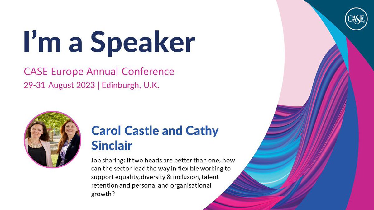 jobshareco's tweet photo. We are really looking forward to talking to colleagues across the sector about the benefits of #jobsharing #CEAC23 https://t.co/tAczJZecAL https://t.co/gjKREUPW4W