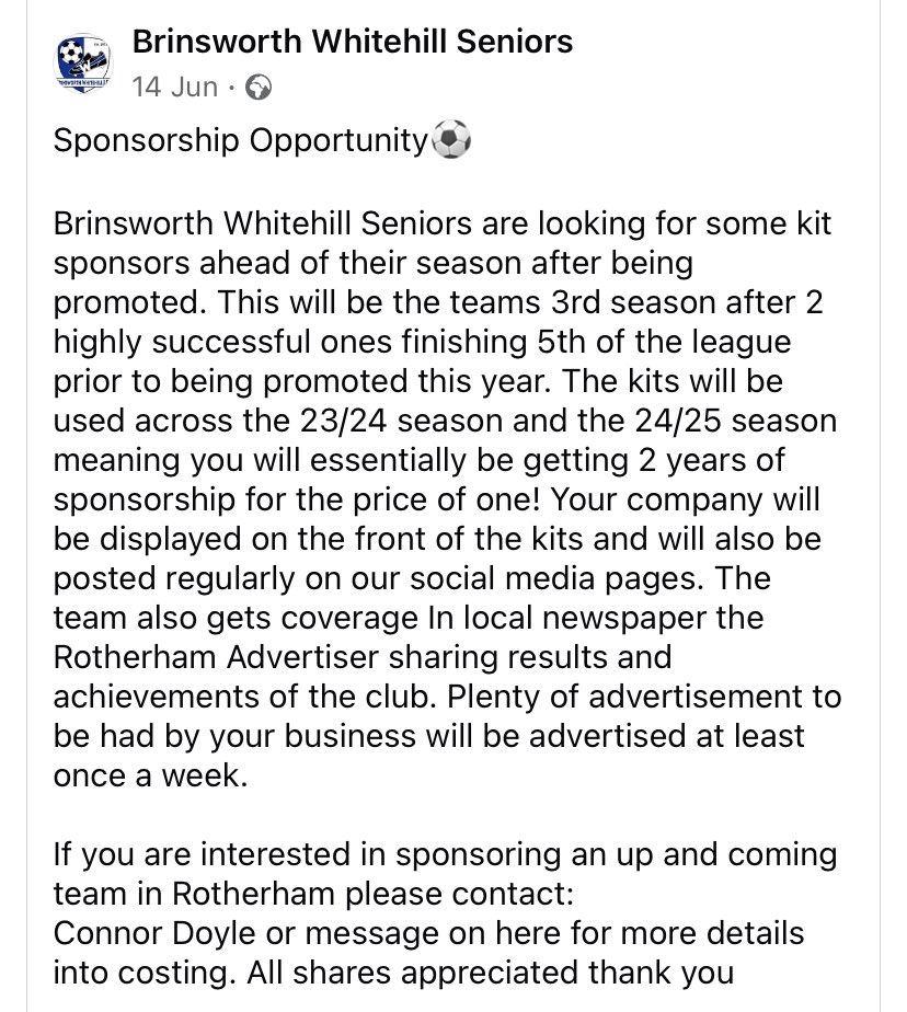 Retweets appreciated as we are in need of a sponsor!⚽️