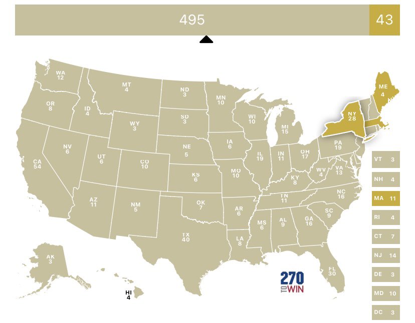 JParOnlyFans's tweet photo. Electoral College update. https://t.co/gyvDNDhShh