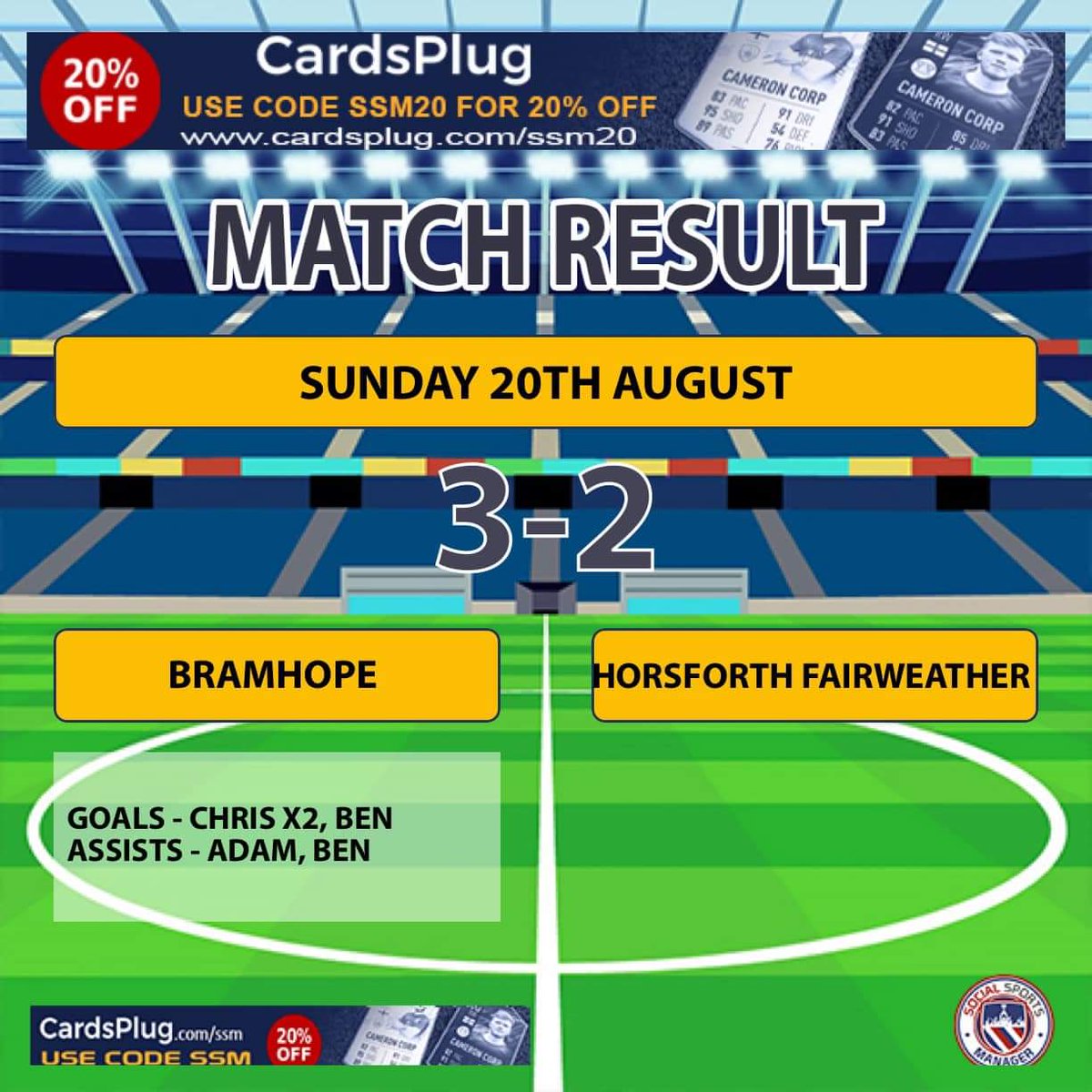 Really good competitive game today! We came out winners against a very good Horsforth side, we battled through all game and came away with the 3 points, good start to the season from the lads