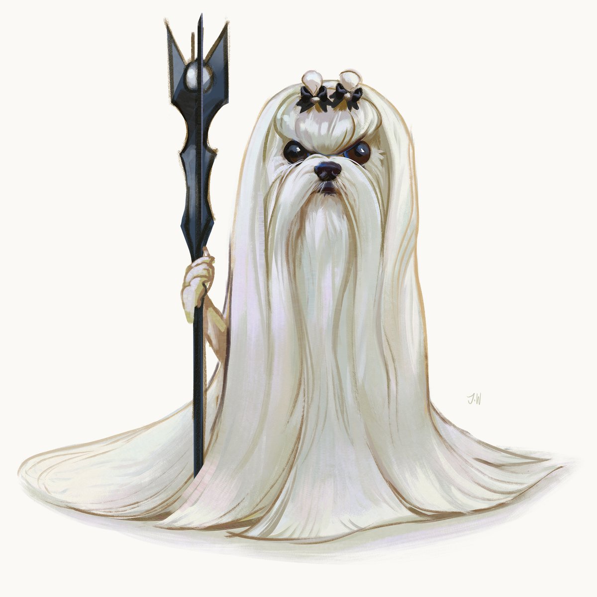 Got some comments that my Maltese dog looked like Saruman and I can't unsee it so here's a paintover