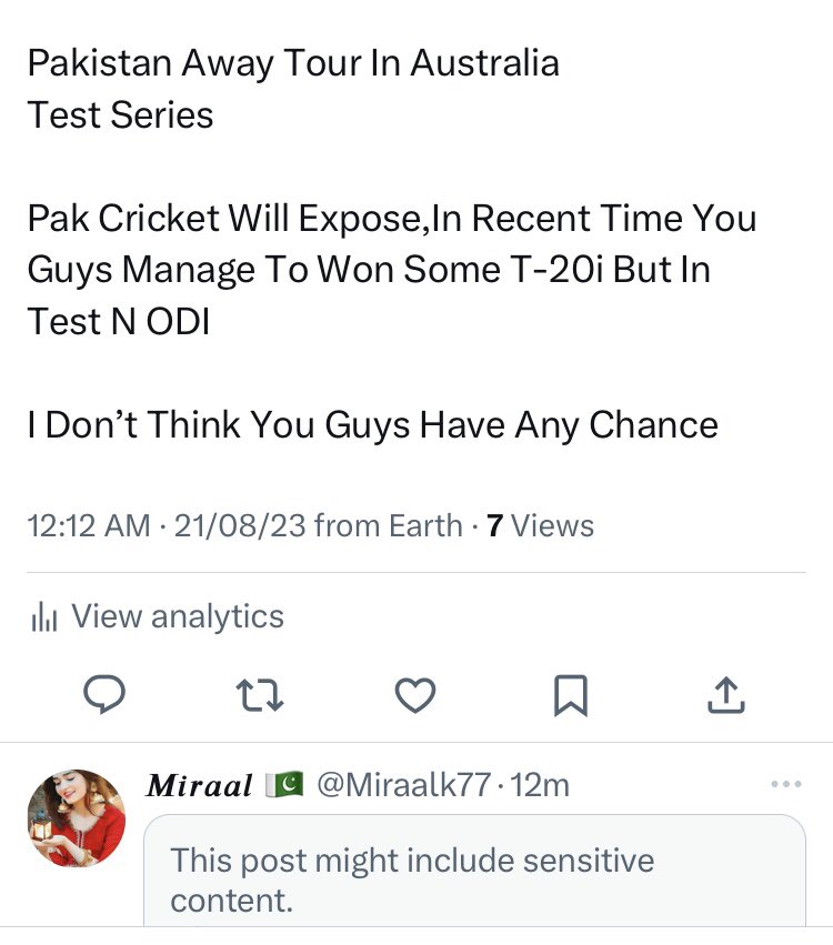irealAakash's tweet photo. @Miraalk77 @ICC No Sensitive Content Girl

It Won’t Show

Try To Be Good Doesn’t Make You Bad https://t.co/G46RhBHsnA