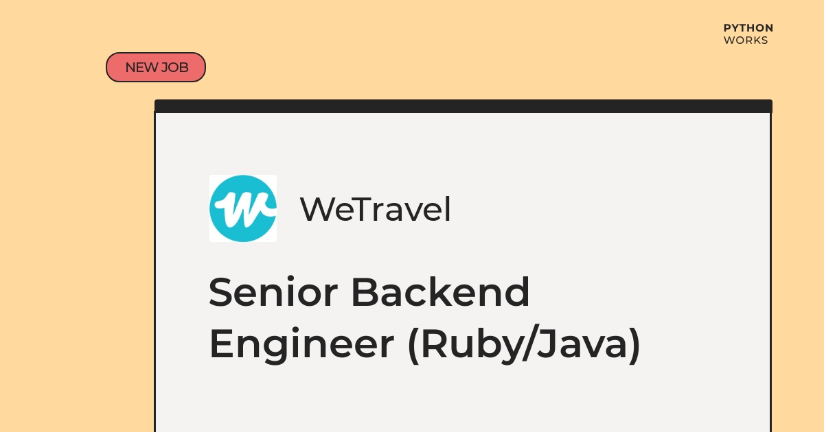 python_works's tweet image. 🙌 Senior Backend Engineer (Ruby/Java) - €80K - 100K

Check out this role working with Python, Java &amp;amp; Ruby

Apply now! 👇
python.works-hub.com/jobs/remote-se…

#amsterdam #python #java