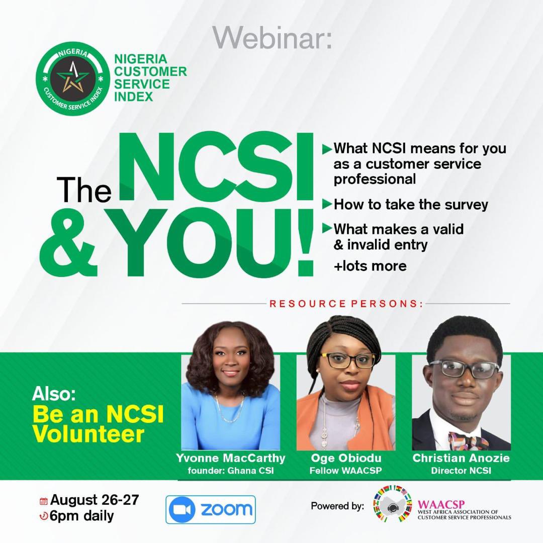 EmployMeNg's tweet photo. The Nigeria customer service index survey platform explained and detailed.

- Sectors 
-Parameters
- Making valid entry.
-What makes for an invalid submission 
+ all you need to know .

Make plan to attend this public enlightenment webinar 

Click 👇🏾

https://t.co/BZRUbtILYQ https://t.co/akavERyujF