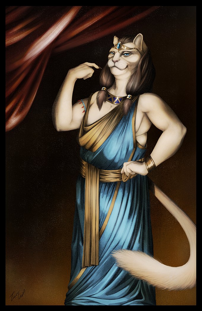 Another piece I've dug out of one of my dusty folders from... when was this, 2020? This was a commission for a friend of mine back when we played #ESO together. Inspired by classic oil paintings like Johannes Vermeer's 'Girl with a Pearl Earring'.