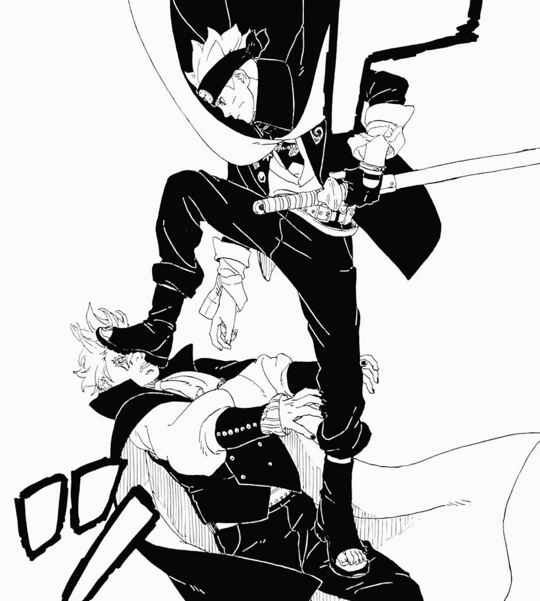 Namebecauseyea1's tweet photo. Notice how all this time boruto was avoiding code/running away from him but the second code came to sarada he appeared in seconds 😭 https://t.co/5ElSjhQtcZ