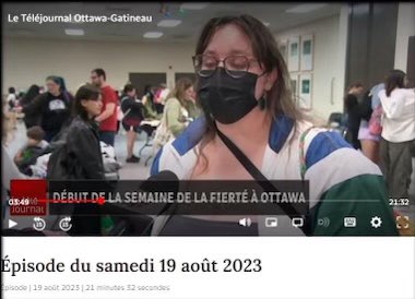 « Dans ce reportage du 19/08/2023  la chaîne d'ICI Télé dans le Téléjournal Ottawa-Gatineau, Radio-Canada ne se donne même plus la peine d'afficher une traduction française des entrevues en anglais. » #polqc #Mépris #LangueFrançaise #loi101 #loi96 @AssnatQc