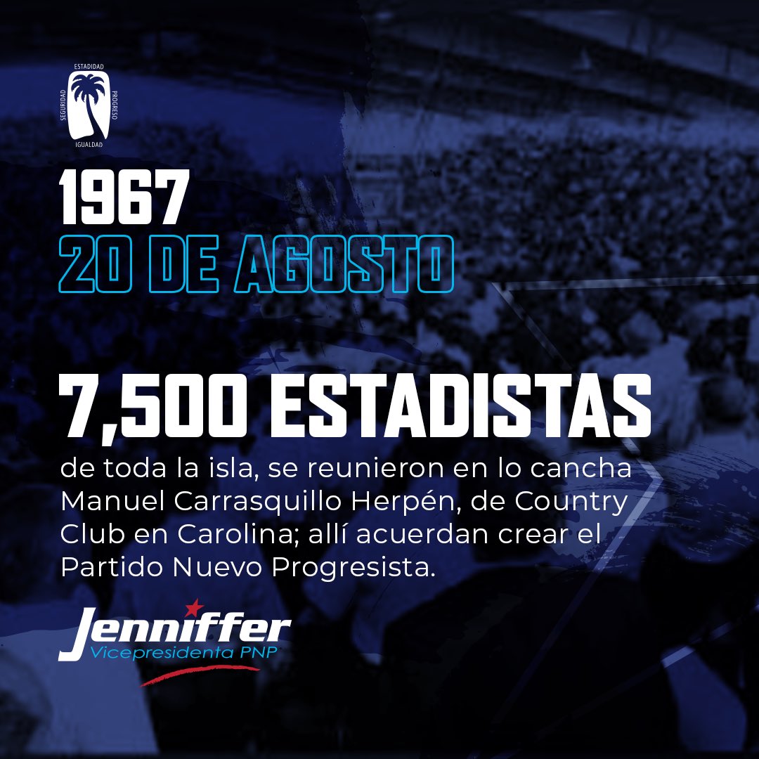 JGO_2024's tweet photo. Hace 56 años nació nuestro Partido Nuevo Progresista, hombres y mujeres movidos por la lucha de la Igualdad plena para todos los puertorriqueños que solo se alcanza bajo la Estadidad. Esta lucha de derechos civiles nace del pueblo y es por la gente que seguimos hacia adelante en todo foro, en todo momento. #VolvamosalaRaíz