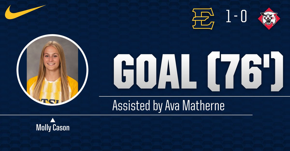 🚨 GOOOAALL! 🚨
 
Molly Cason scores her first collegiate goal, AND the first goal of the season for the Buccaneers!

#ETSUTough 🏴‍☠️