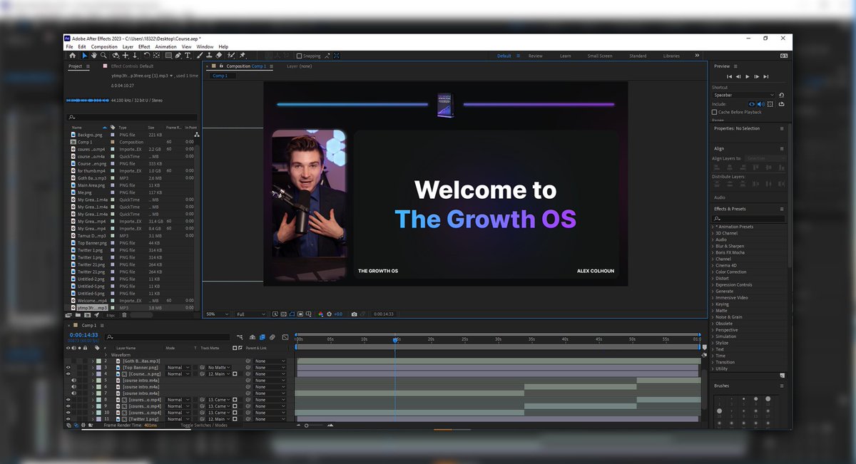 Learn new skills. 

No seriously. 
Stop pretending like you know everything. 

I've been hard on myself to be better. 
70+ hours of editing tutorials. 
All in just 2 weeks. 

The Growth OS keeps getting better ✌🏻