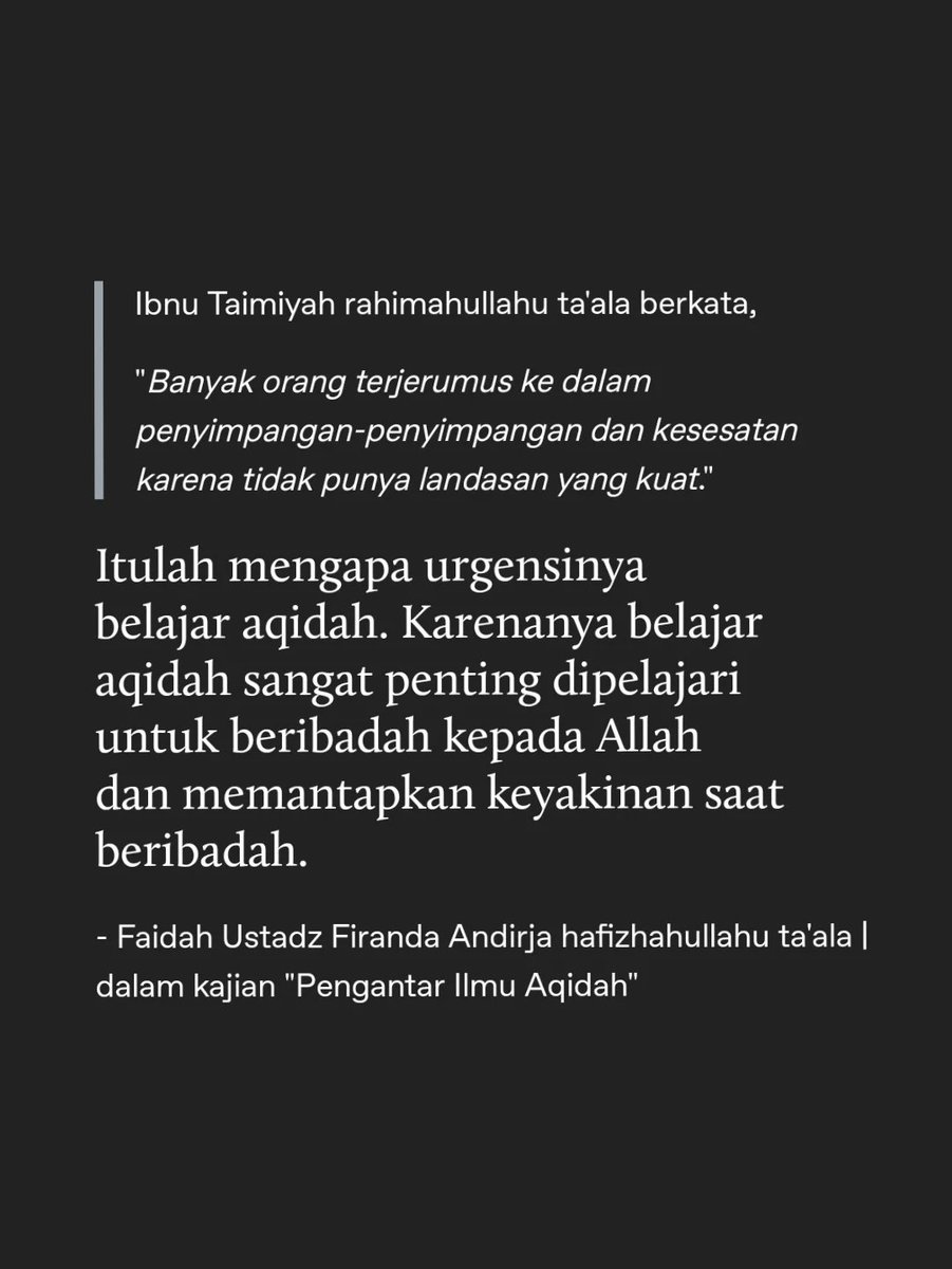 Urgensi Belajar Aqidah.