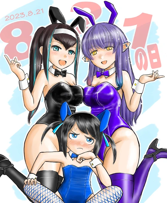 #バニーの日 ということで。いえね、以前ニハリんとリンネさんのバニー絵描いたんですがね、やっぱりリンネさんに(いろいろ)対抗するにはイツナチャでないとダメじゃないのかと思った次第でして。#みやのあーと#恋魔恋絵 