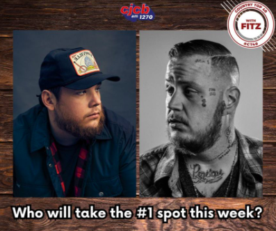 CJCB1270's tweet photo. Fitz will be counting down this week's Top 40 songs! Will #JellyRoll keep the #1 spot or will #LukeCombs take it?? Let us know what you think  ⬇️ https://t.co/Bs2dCLE7h8