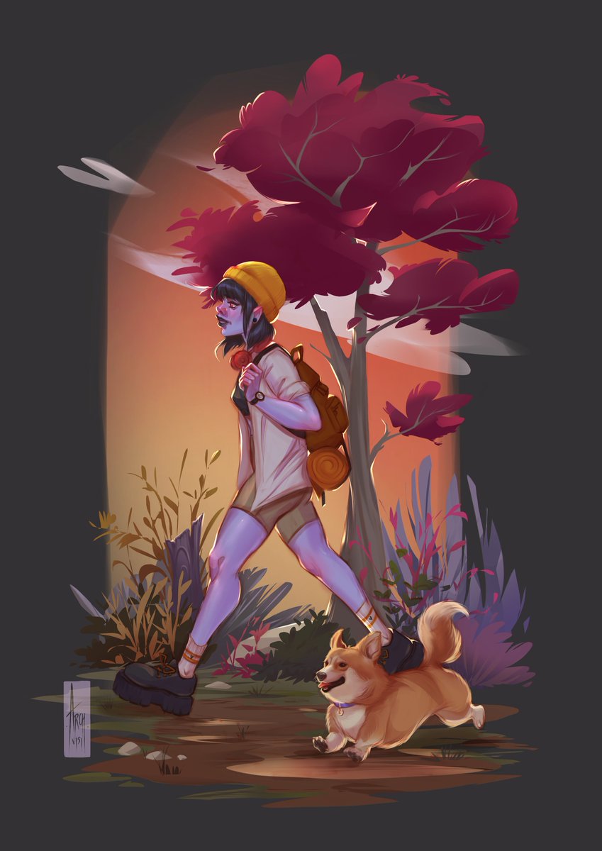 Archvisi_'s tweet photo. I wish it was autumn already 🥵 Bring me Halloween season 🎃👻

#Procreate #art #Corgi #illustration #digitalart https://t.co/kMKmETTm9J