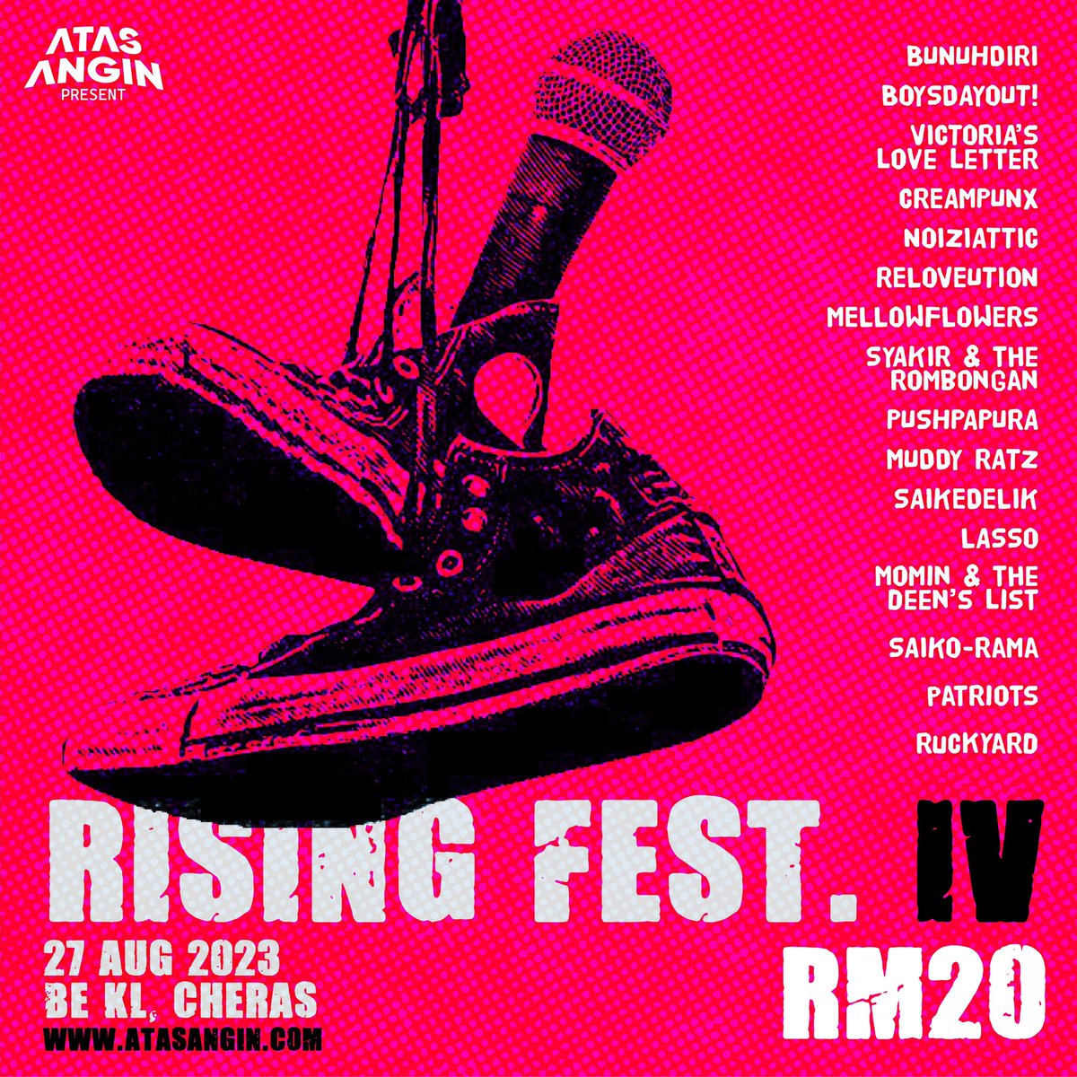 ehmomin's tweet photo. Atas Angin: Rising Festival IV, this 27th August 2023 can’t wait!
Get the tickets now for only 20 RM at https://t.co/FKRsdSMJEA

I’m privileged to play alongside these 16 great bands. Let’s do this!

#atasangin #supportlocal #indie #malaysia #comeback https://t.co/cK9DYlVUjF