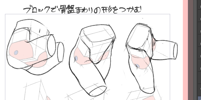 『FANBOX進捗』
9月もおすすめ教本「人体の描き方」の紹介と復習で
主に下半身(ちょっと試しに素体を上から描いてみる) 